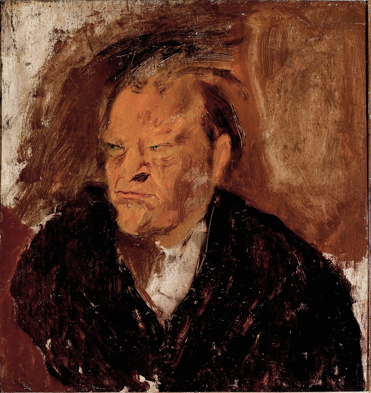 诗人朱塞佩-昂加雷蒂（1888-1970）的肖像画 作者 吉野邦一