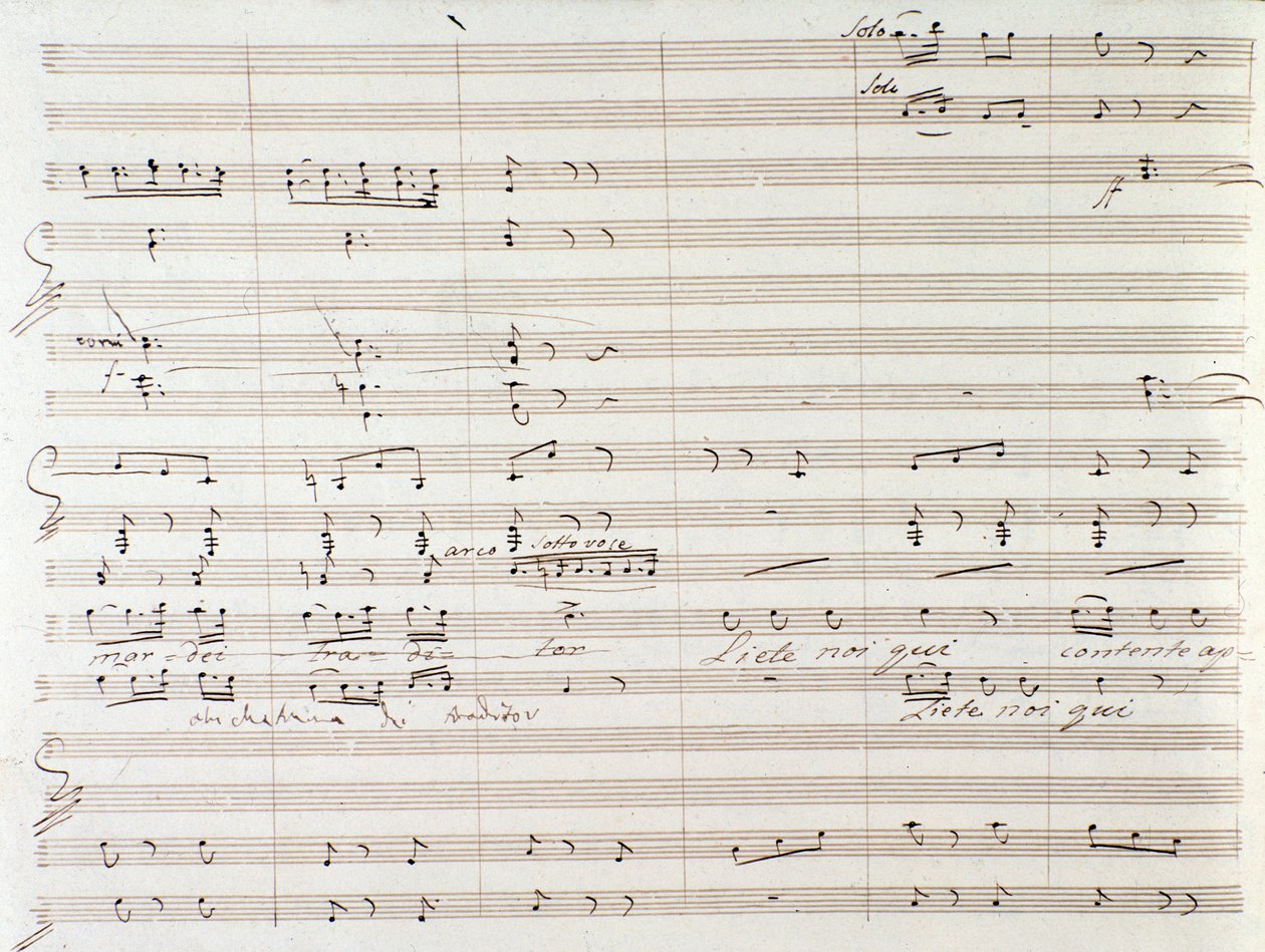 Le Comte Ory 的乐谱页面，由 Gioacchino Rossini 手写更正 作者 焦阿基诺·罗西尼
