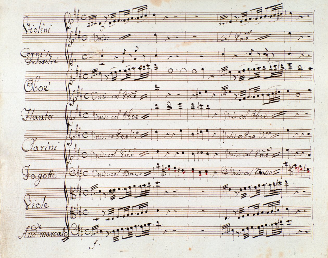 焦阿奇诺·罗西尼 (Gioacchino Rossini) 的歌剧 Tancredi 钢琴交响曲的乐谱页面 作者 焦阿基诺·罗西尼