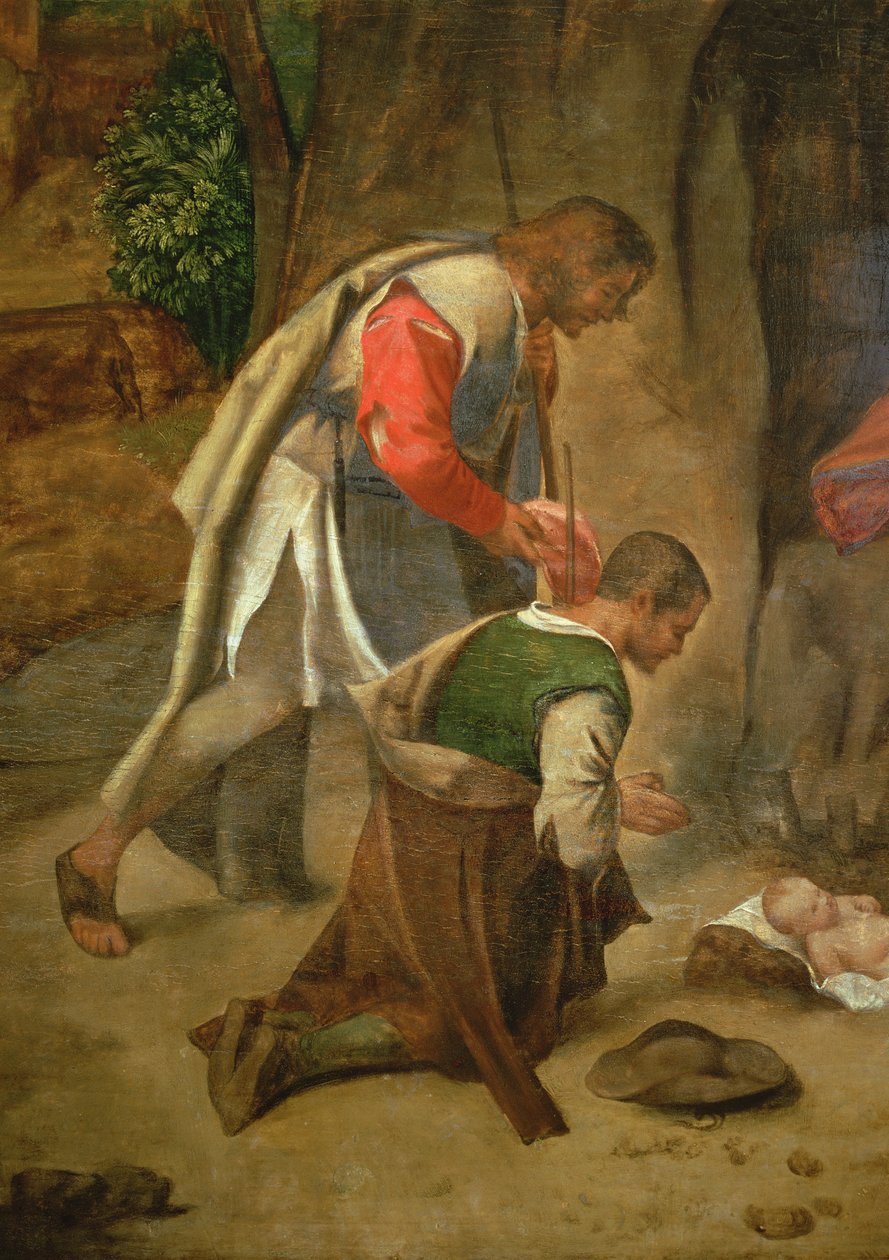 对牧羊人的崇拜，c.1510（小组）（细节68685） 作者 乔治·乔治乔恩（Giorgio Giorgione）