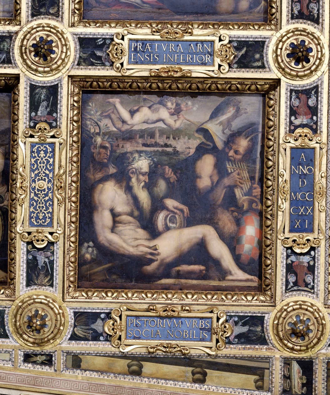 来自Salone dei Cinquecento天花板的皮斯托亚镇的寓言，1565（小组） 作者 乔治·瓦萨里（Giorgio Vasari）