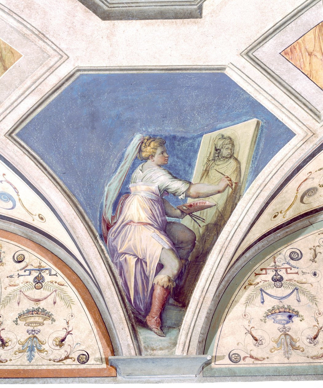 绘画，The Four Arts，Peduccio，Camera della Fama，1542 作者 乔治·瓦萨里（Giorgio Vasari）