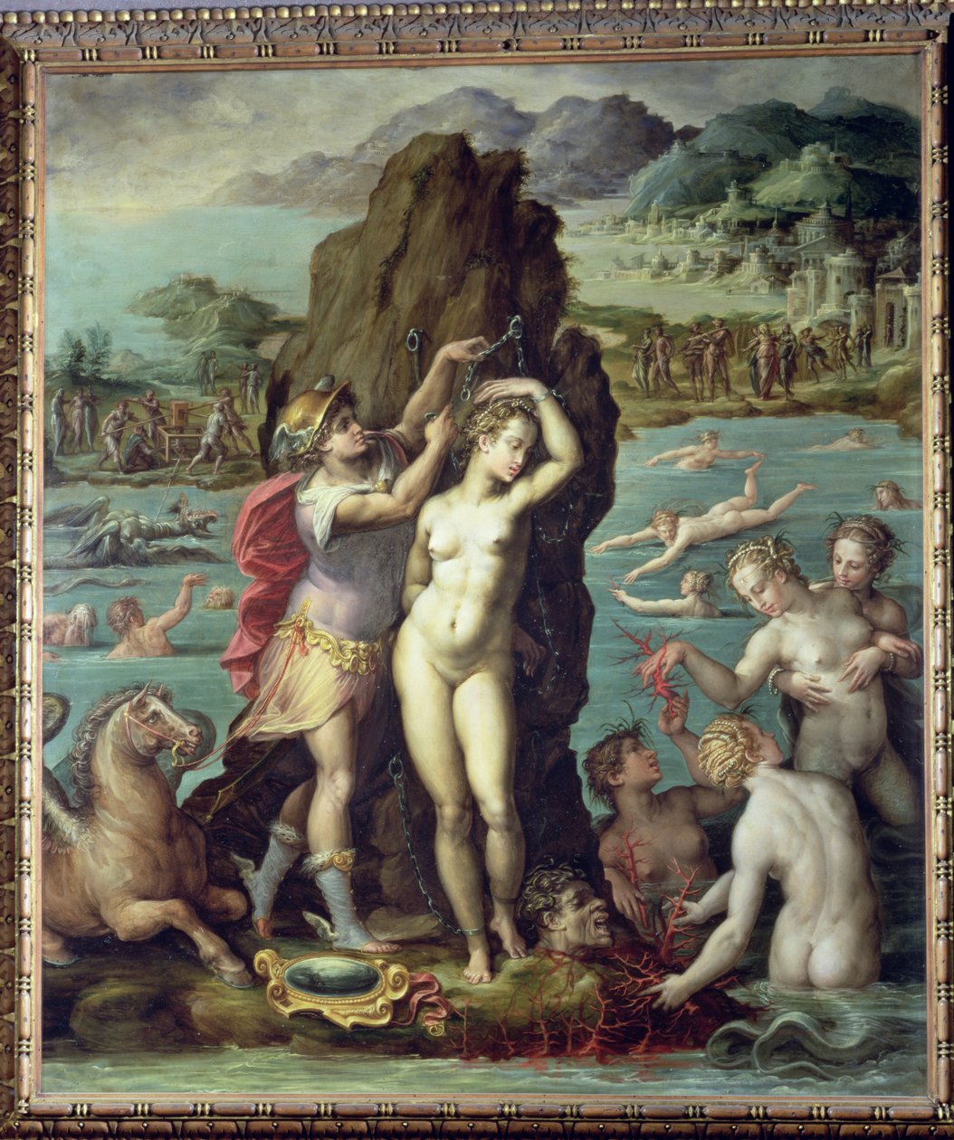 英仙座和仙女座，1572年（石板上的油） 作者 乔治·瓦萨里（Giorgio Vasari）