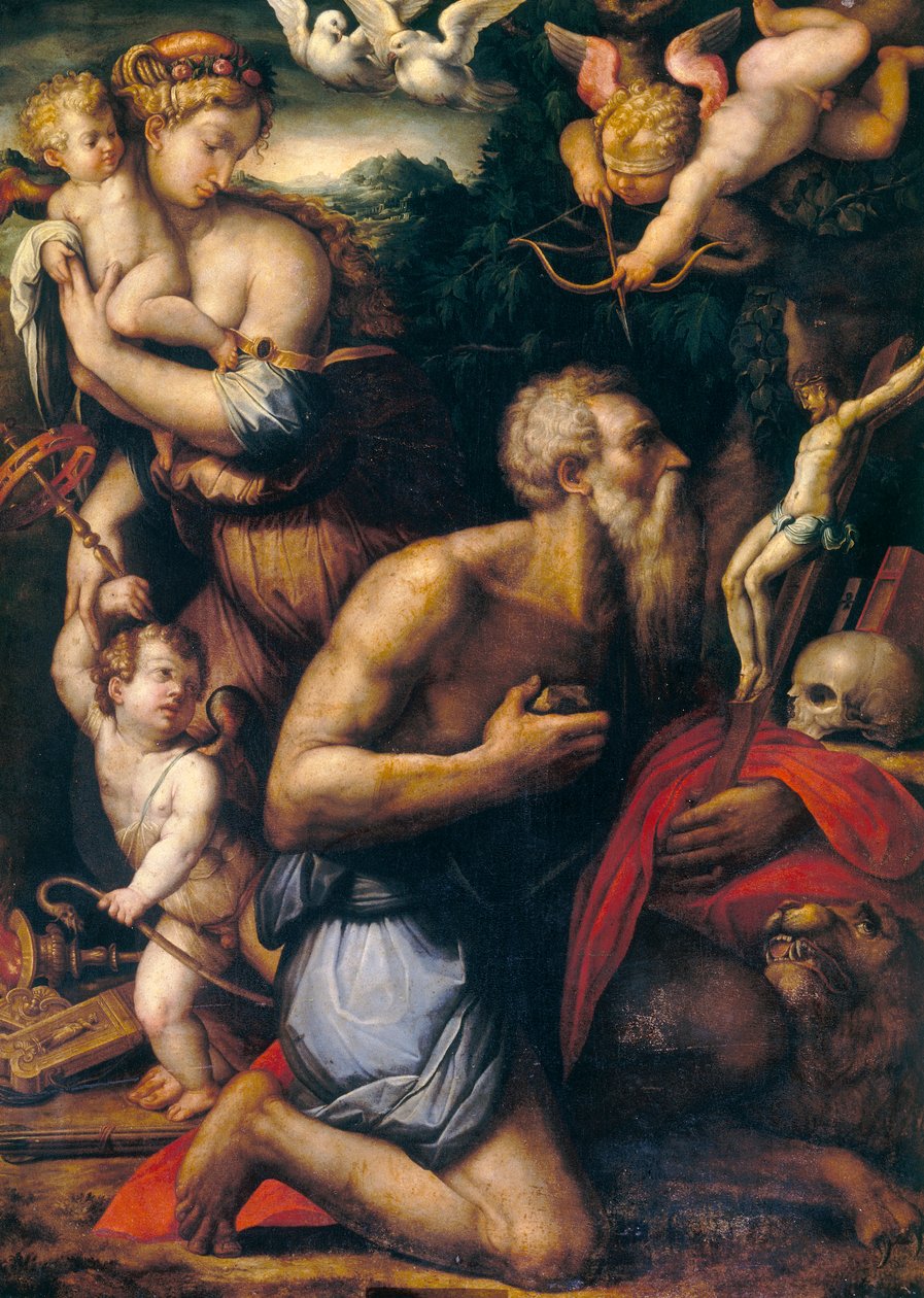 圣杰罗姆的诱惑 作者 乔治·瓦萨里（Giorgio Vasari）