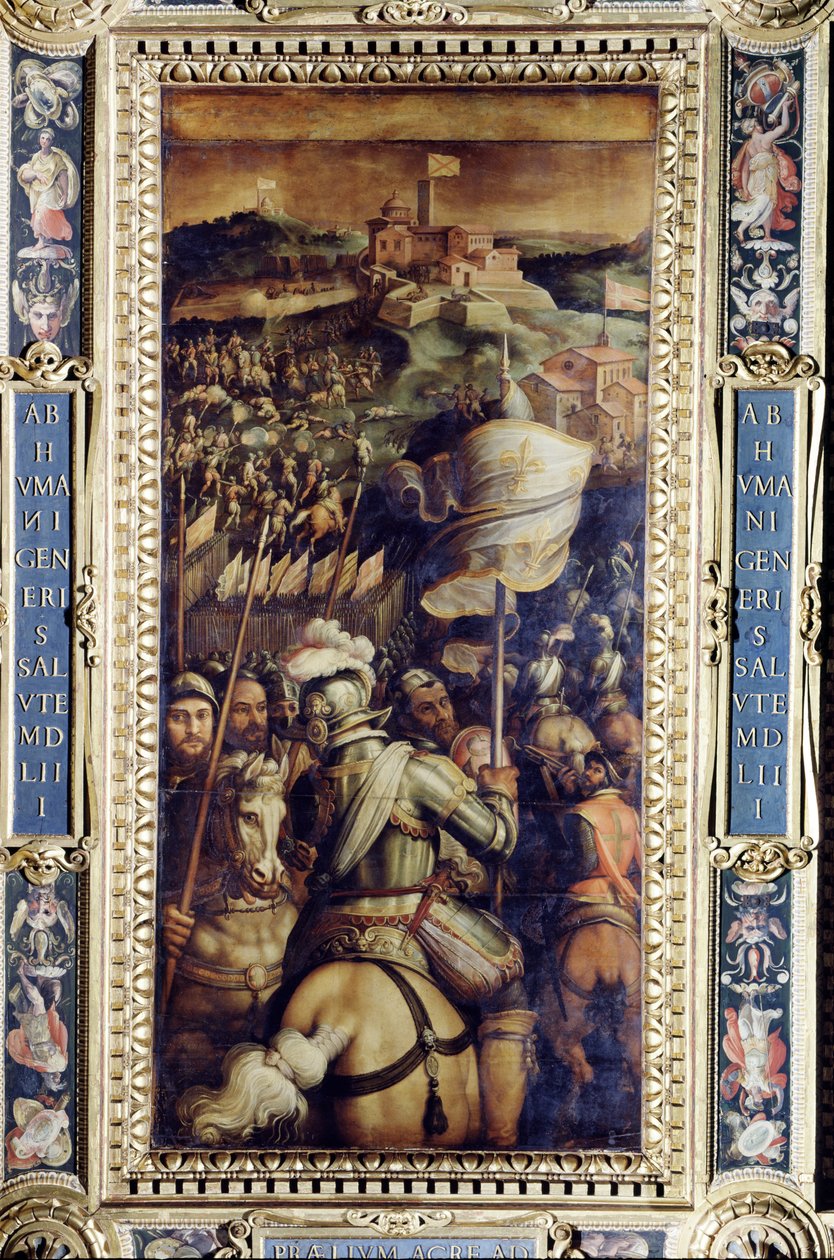 从1565年的Salone dei Cinquecento天花板上捕获Monastero堡垒（小组） 作者 乔治·瓦萨里（Giorgio Vasari）