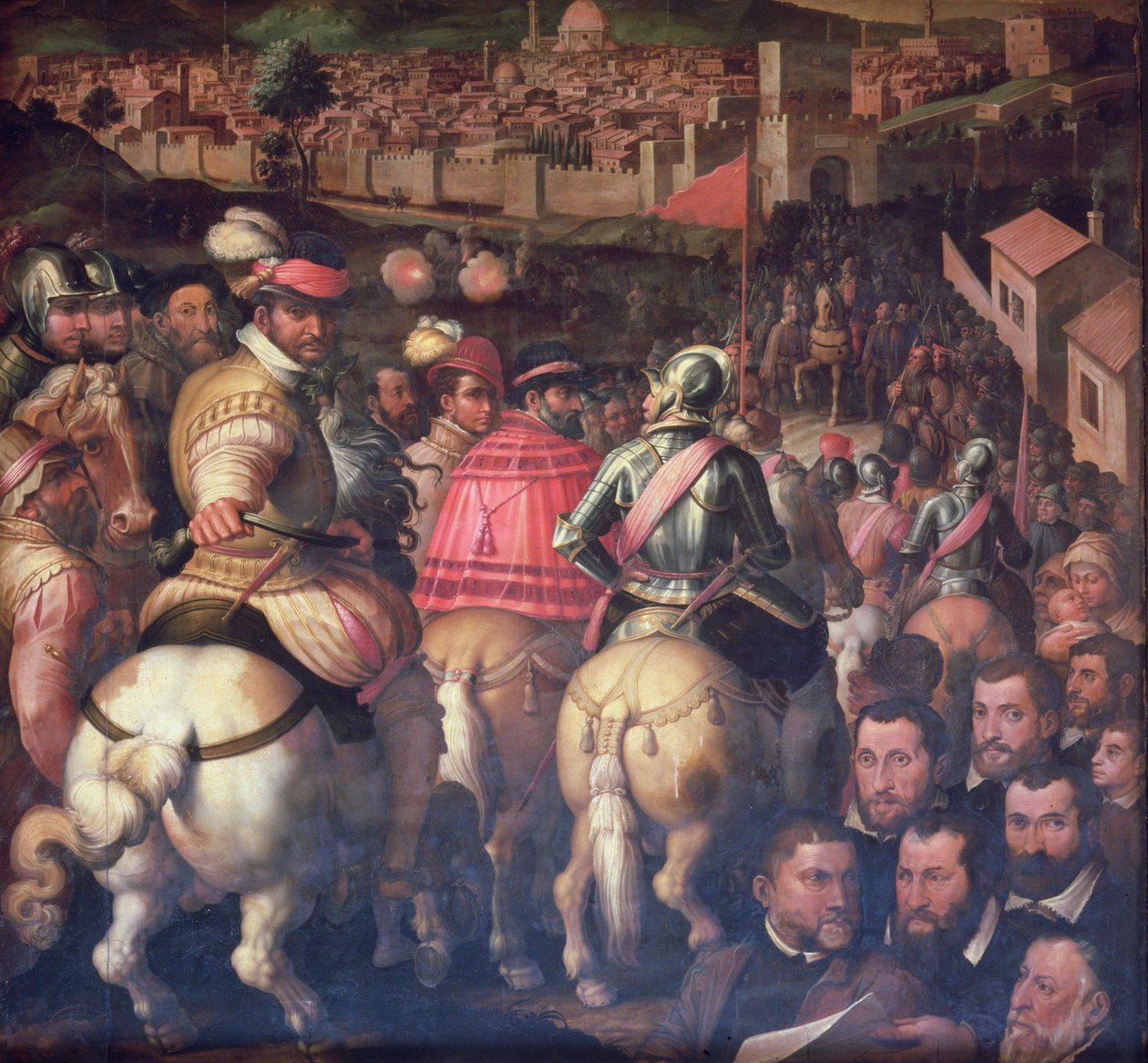 战争结束后锡耶纳从Salone dei Cinquecento的天花板开始的胜利，1565（小组） 作者 乔治·瓦萨里（Giorgio Vasari）