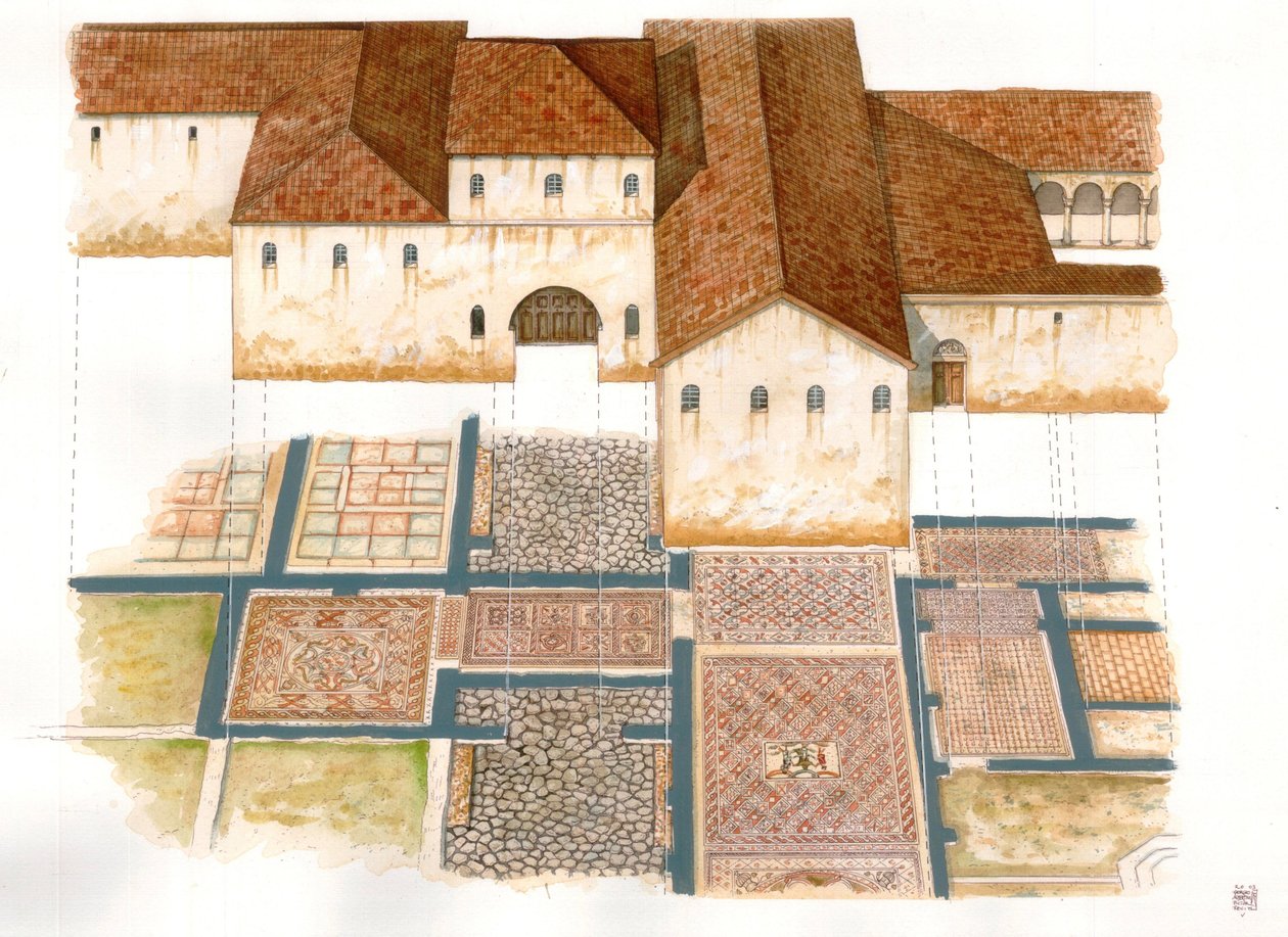 拜占庭艺术：六世纪拉文纳石毯遗址（dei tappeti di pietra），由拜占庭宫殿的马赛克组成。 作者 乔治·阿尔贝蒂尼