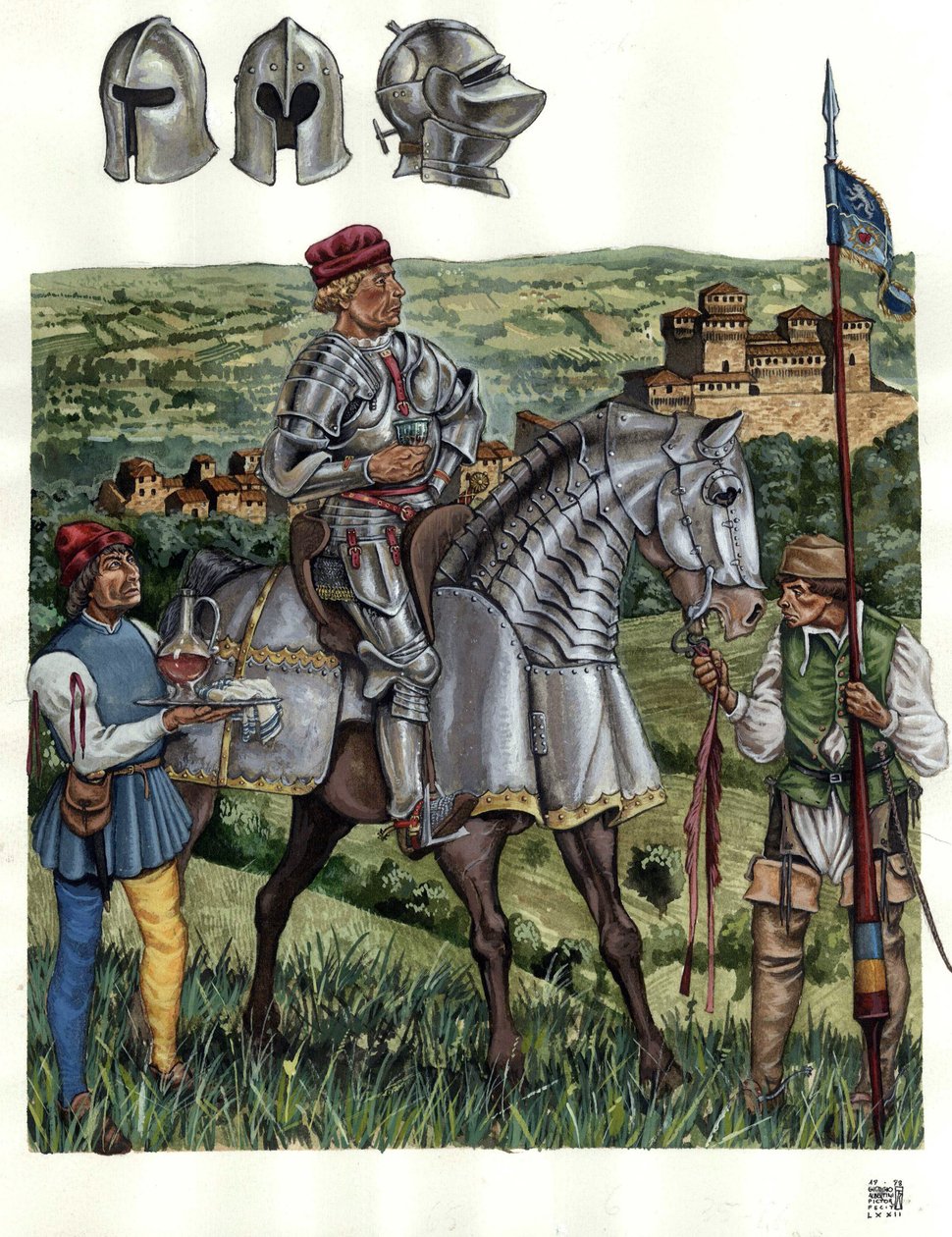 中世纪：15 世纪意大利中部 condottiero（condottiere）的肖像。 作者 乔治·阿尔贝蒂尼