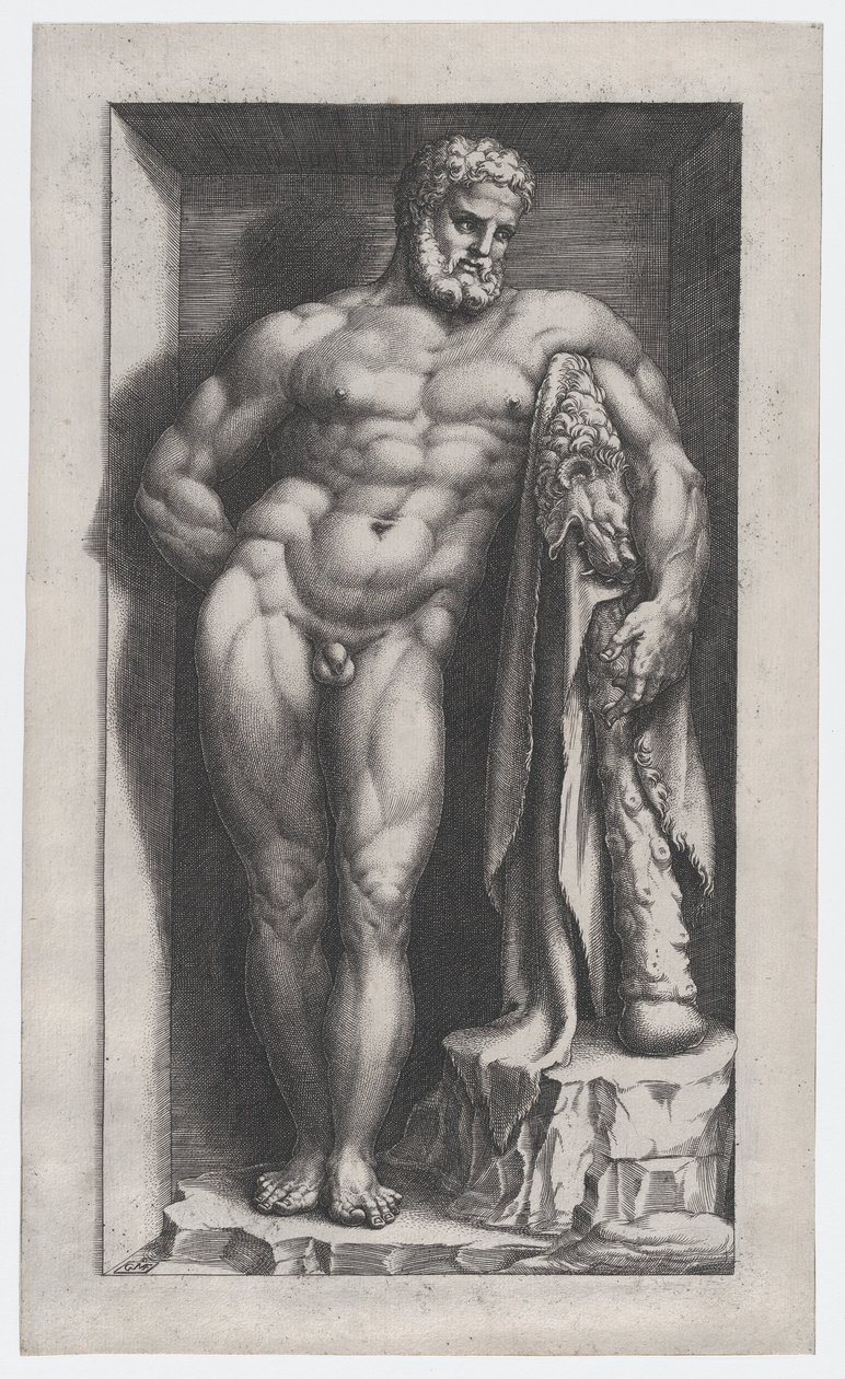 Speculum Romanae Magnificentiae：Farnese Hercules，16世纪，16世纪。 作者 乔治·吉西（Giorgio Ghisi）