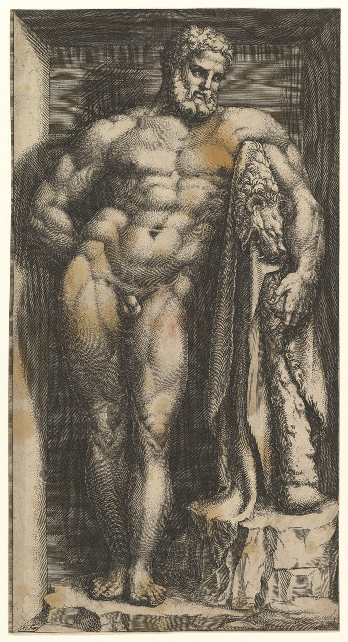 Farnese Hercules，1570年代后期。 作者 乔治·吉西（Giorgio Ghisi）