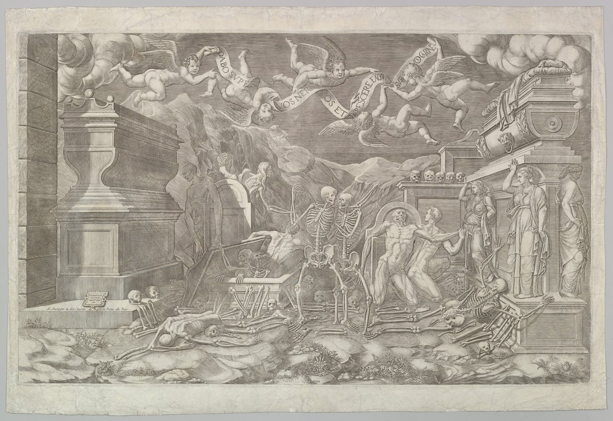 以西结的愿景，1554年。 作者 乔治·吉西（Giorgio Ghisi）