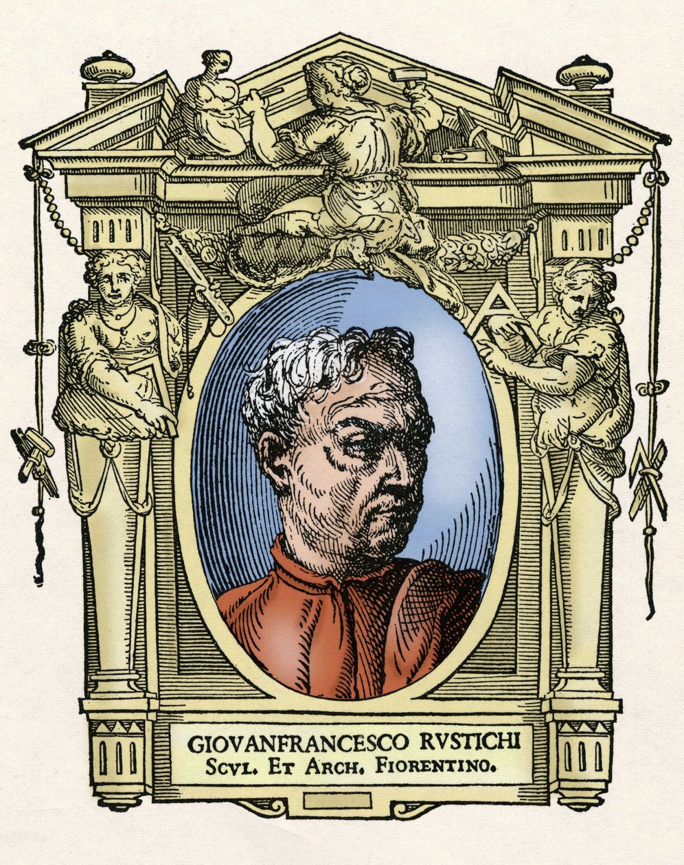 Giovan Francesco RUSTICI (1474 - 1554) 意大利雕塑家和建筑师的肖像。乔治-瓦萨里的《最优秀的画家、雕塑家和建筑师的生活》（Le Vite de