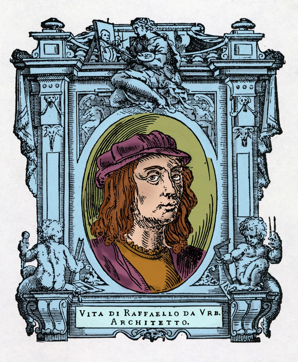 拉斐尔（Raffaello Sanzio 1483 - 1520）意大利建筑师和画家的肖像。乔治-瓦萨里的《最优秀的画家、雕塑家和建筑师的生活》（Le Vite de