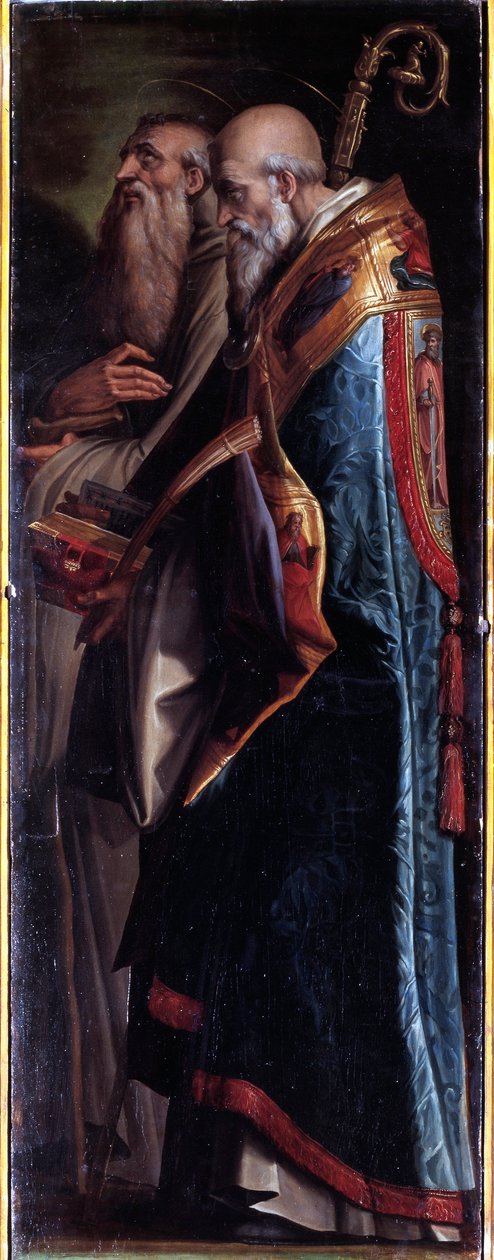 圣徒本尼迪克特和罗穆尔多（布面油画 作者 乔治·瓦萨里（Giorgio Vasari）