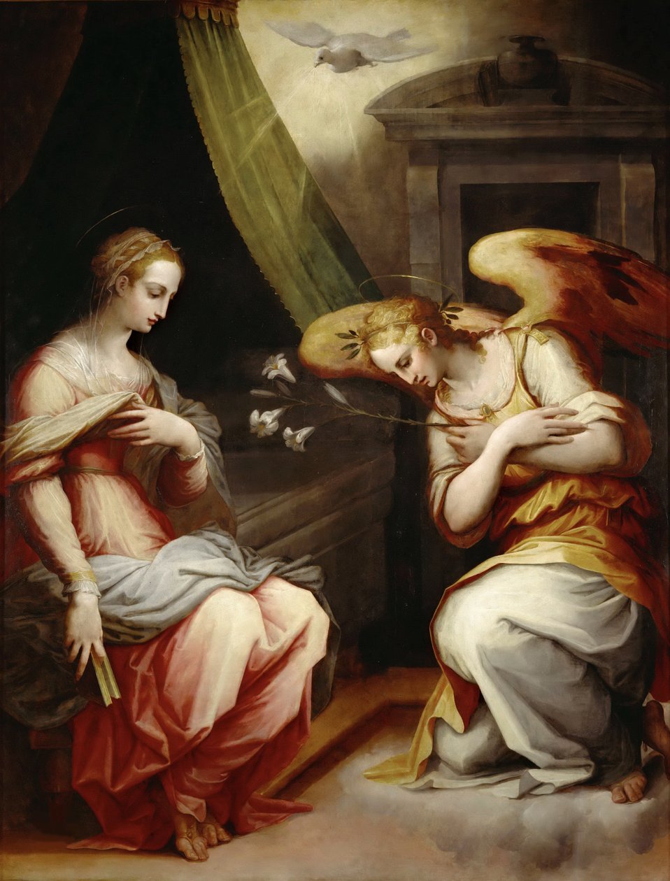 天使报喜》，约1565-1570年。 作者 乔治·瓦萨里（Giorgio Vasari）
