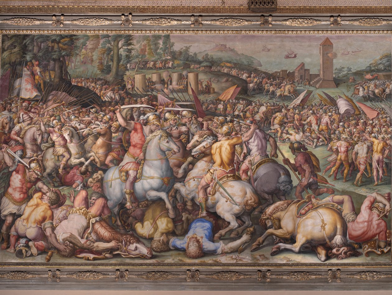 1569年，来自Salone dei Cinquecento的San Vincenzo塔上的Pisans击败 作者 乔治·瓦萨里（Giorgio Vasari）
