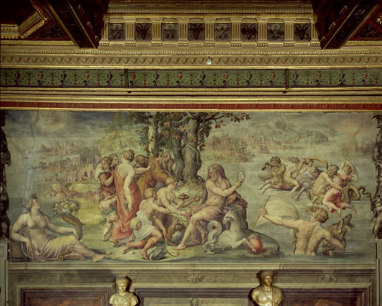 1555年，地球的早期果实提供给土星 作者 乔治·瓦萨里（Giorgio Vasari）