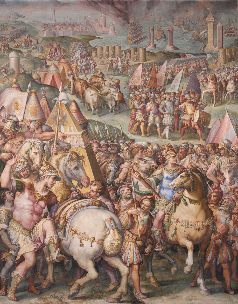马克西米利安皇帝解除对里窝那的围困，1568-1571年 作者 乔治·瓦萨里（Giorgio Vasari）
