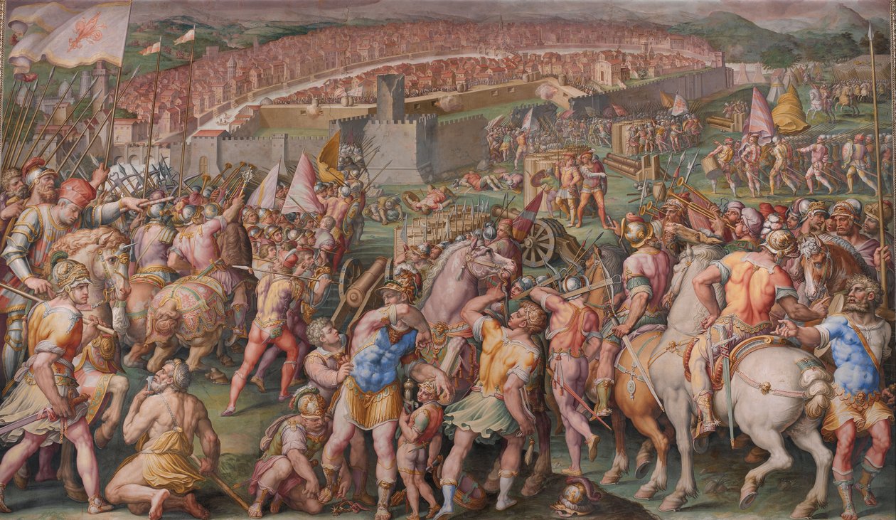 1568年至1571年在比萨的Stampace堡垒的暴风雨 作者 乔治·瓦萨里（Giorgio Vasari）