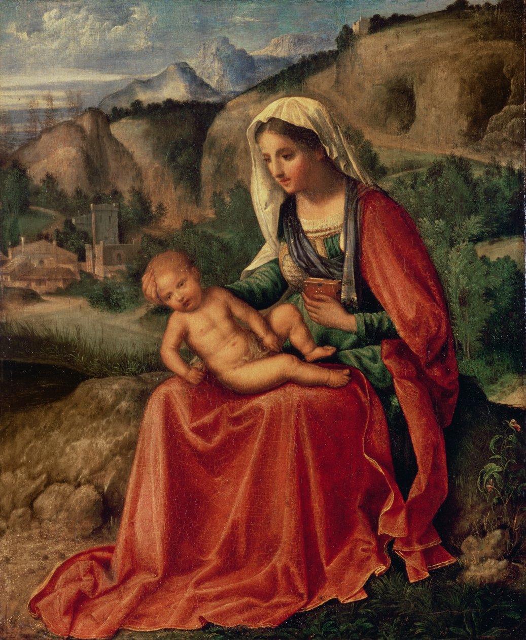 圣母子女在景观中，c.1503 作者 Giorgione da Castelfranco