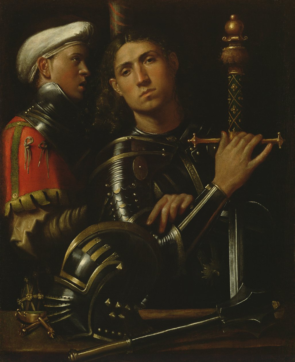 一个战士和他的乡绅 作者 Giorgione da Castelfranco