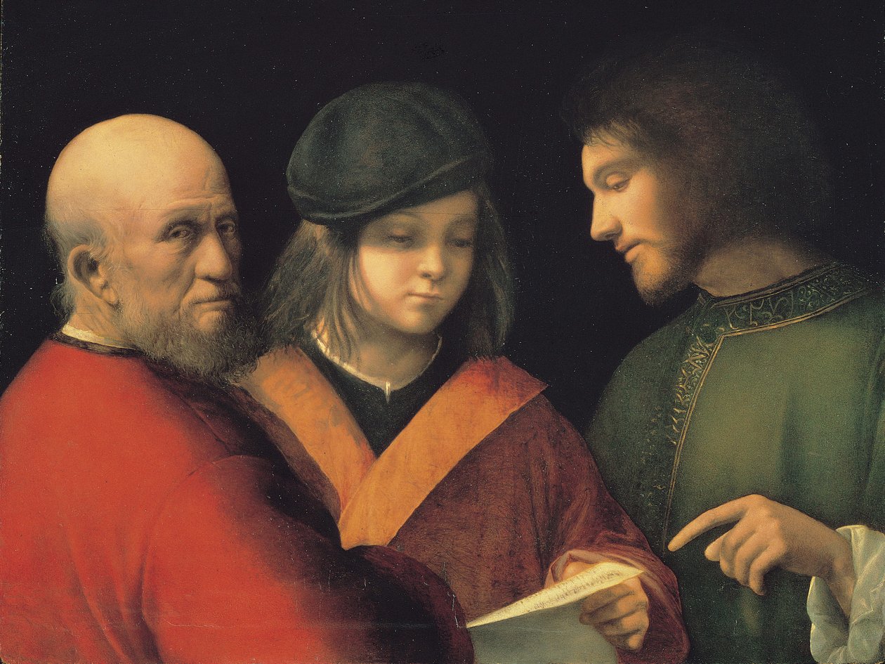 人读歌的三个时代c。 1501 作者 Giorgione da Castelfranco