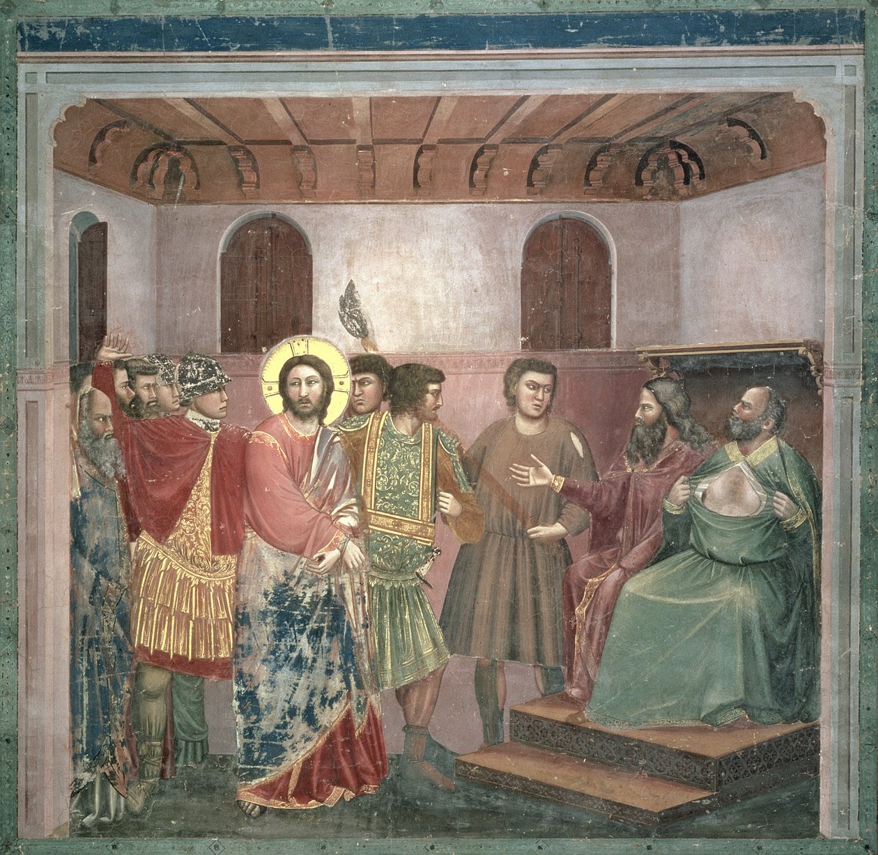 Caiaphas之前的基督，c.1305 作者 乔托迪邦多内
