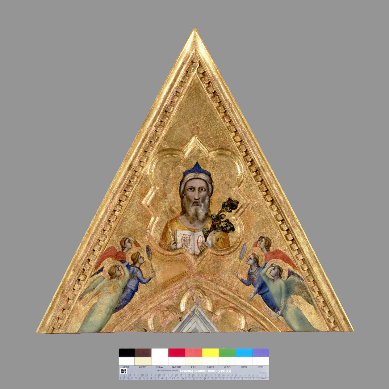 上帝与天使，c.1330（面板上的蛋彩画） 作者 乔托迪邦多内