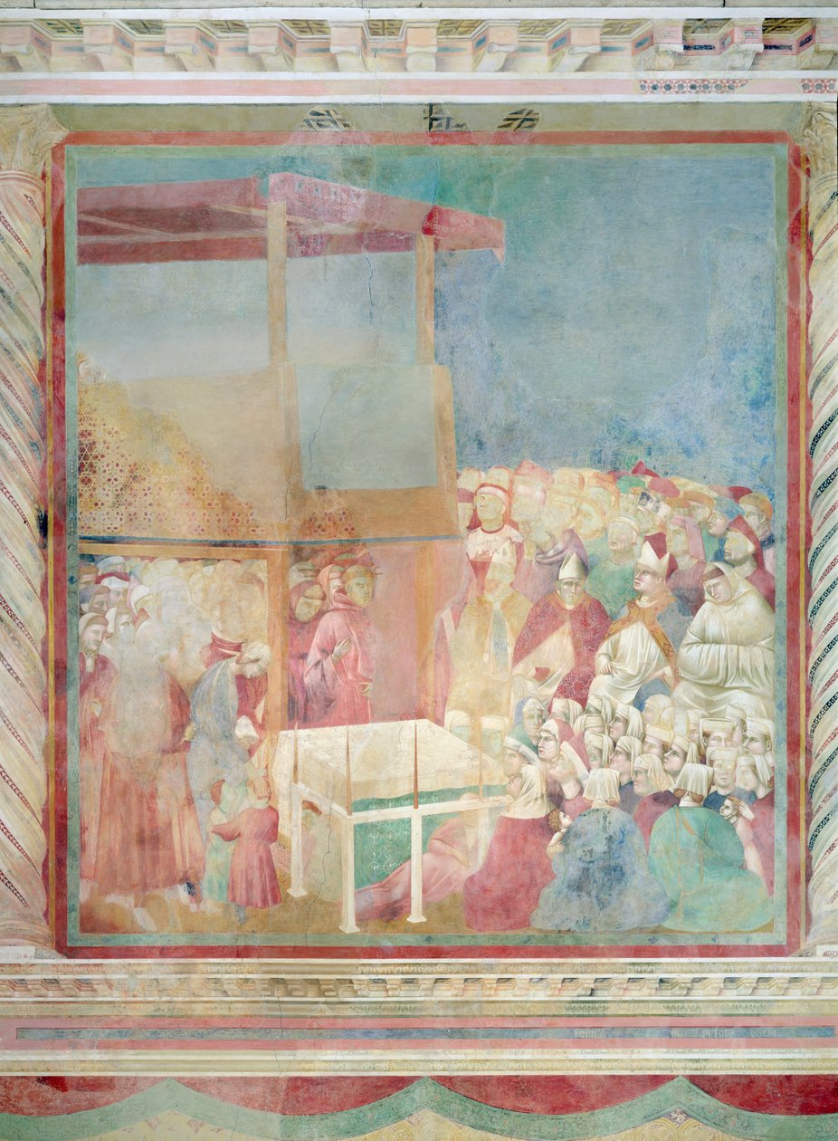 教皇Gregory IX Canonising圣弗朗西斯于1228年，1297-99 作者 乔托迪邦多内