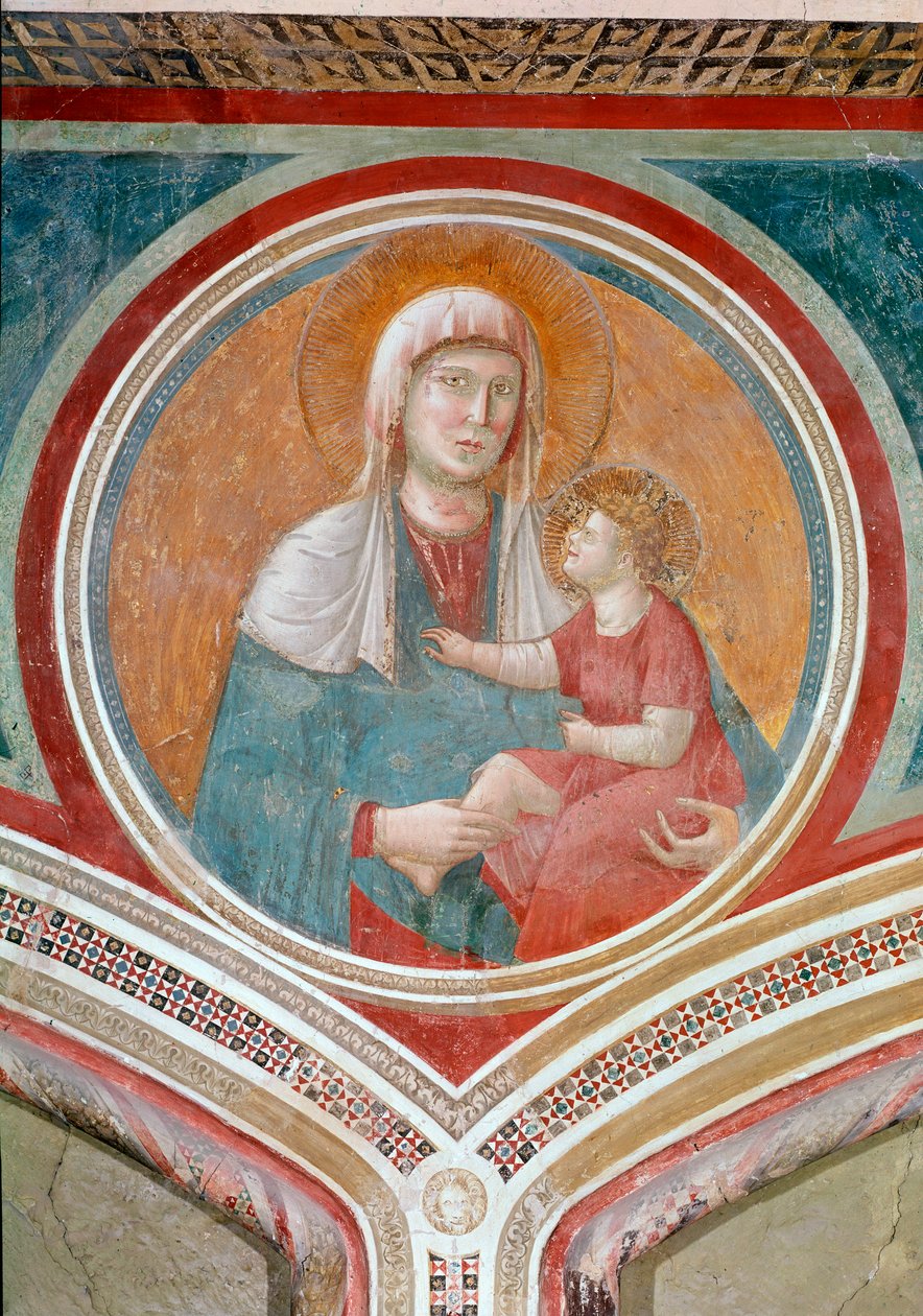 Virgin and child (Fresco 作者 乔托（c.1266 1337）