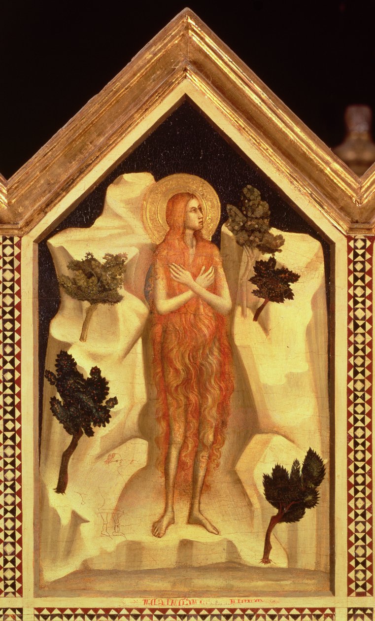 St. Mary Magdalene，来自St. Reparata Polyptych反向中右侧面板详细信息66558，另见66557-66568 作者 乔托迪邦多内