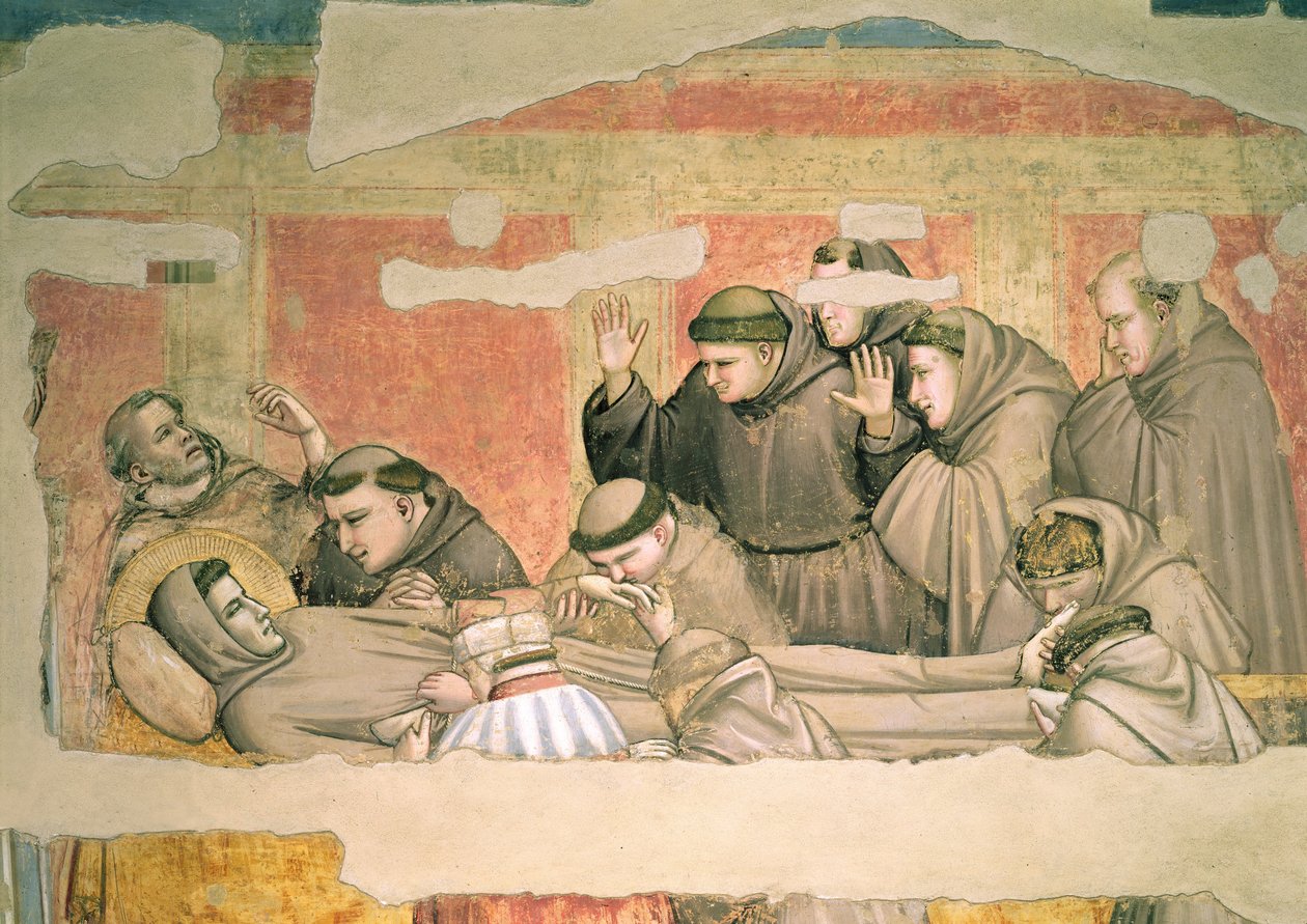 圣弗朗西斯之死，来自Bardi Chapel壁画细节63329 作者 乔托迪邦多内