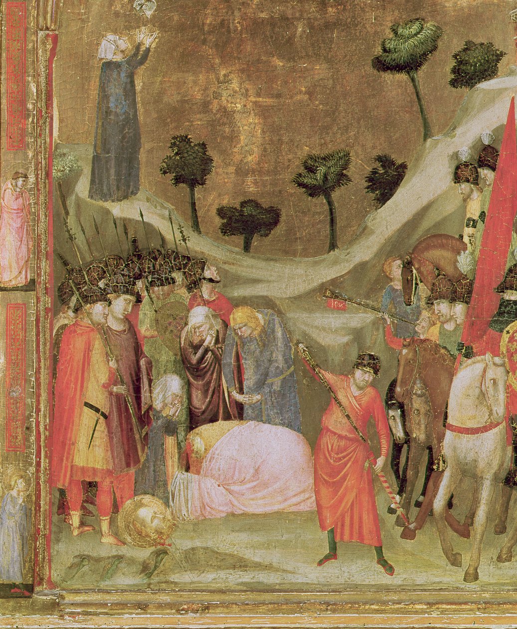 圣保罗的殉道，Stefaneschi Triptych的右手板，c.1320（面板上的蛋彩画）（细节214100） 作者 乔托迪邦多内
