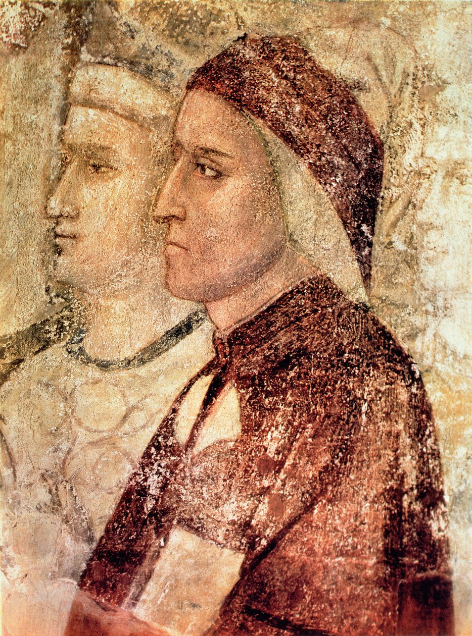 天堂，Dante Alighieri（1265-1321）c.1336的细节 作者 Giotto di Bondone学校的Giotto di Bondone学校的