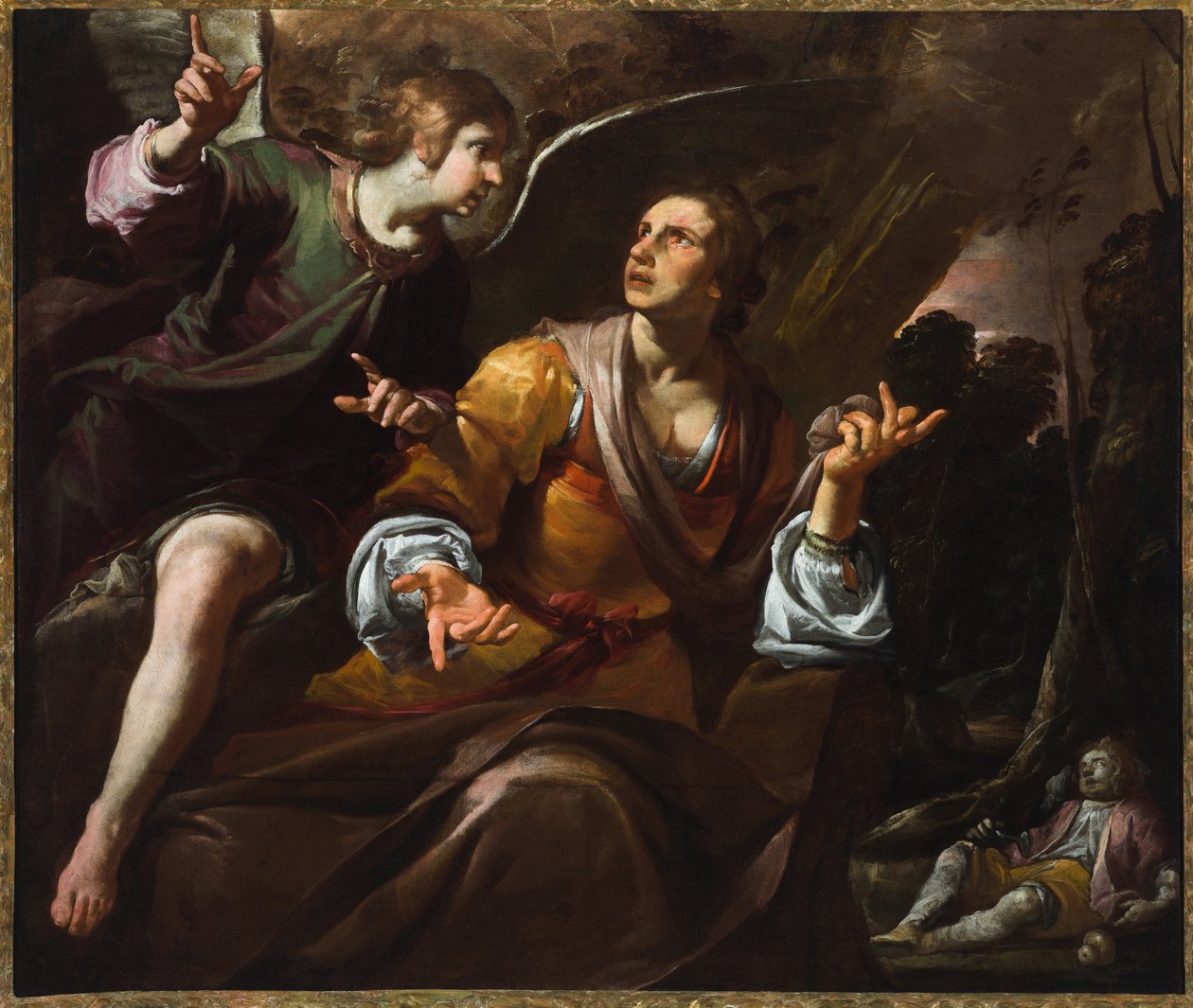 夏甲和天使，c.1640（布面油画） 作者 乔瓦奇诺·阿塞雷托（Giovacchino Assereto）