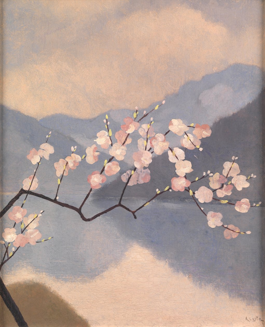 湖上开花（面板上的油） 作者 乔凡·巴蒂斯塔·哥斯达黎加