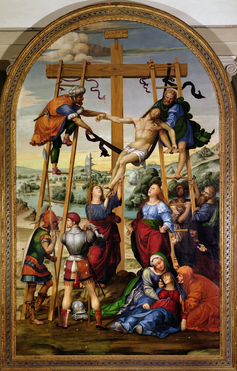 十字架的下降，c.1505-10（祭坛画） 作者 乔凡尼·安东尼奥·巴齐·索多玛