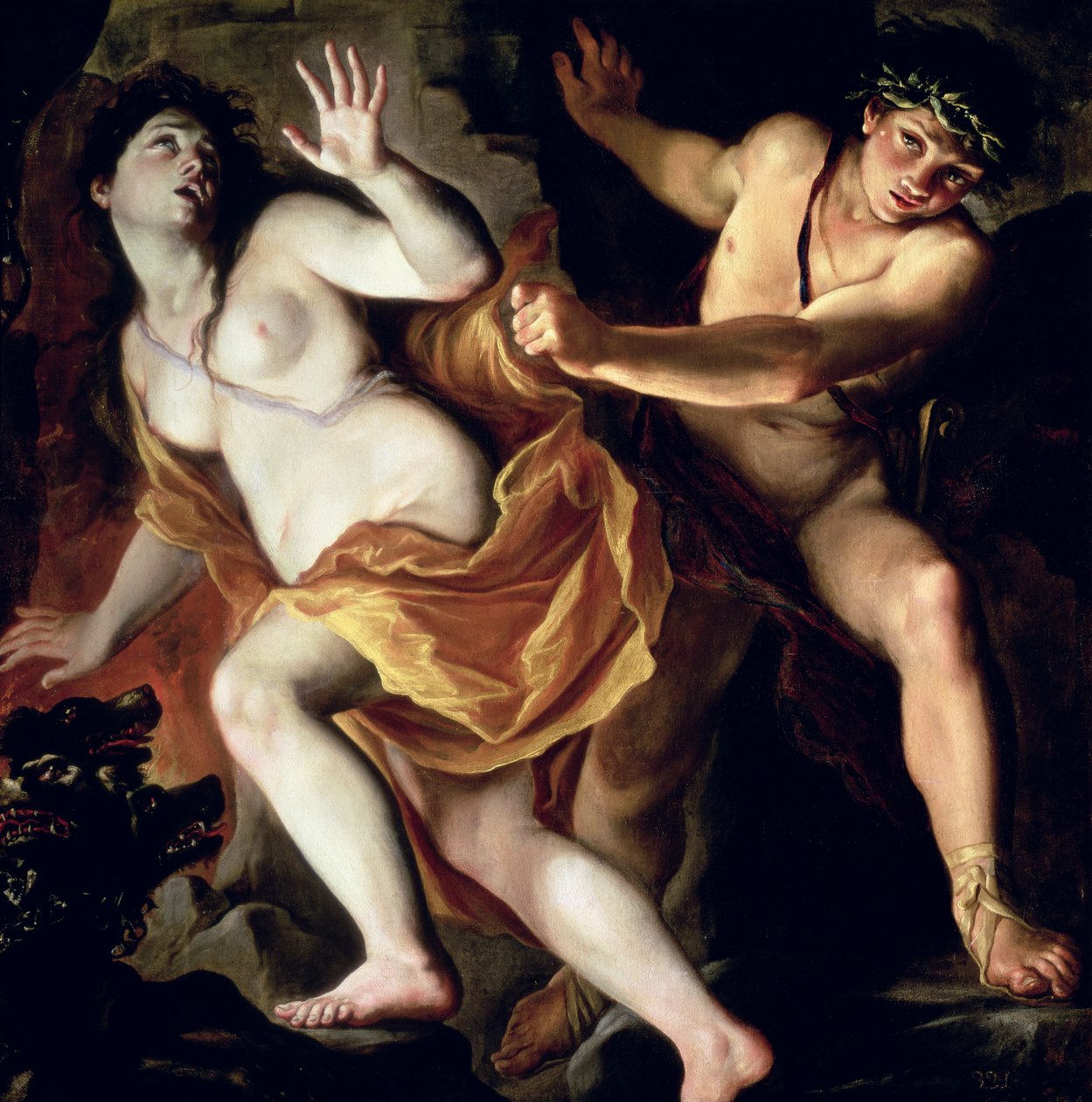 Orpheus和Eurydice，1695-1705 作者 乔凡尼·安东尼奥·伯里尼或布尔诺
