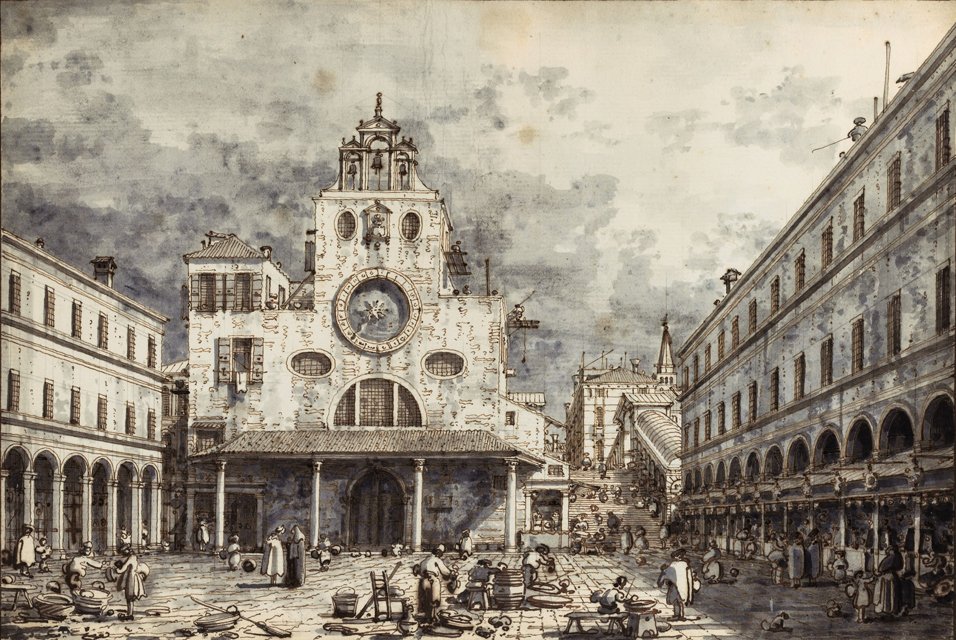 ，Campo San Giacomo di Rialto 作者 乔瓦尼·安东尼奥运河（Canaletto）