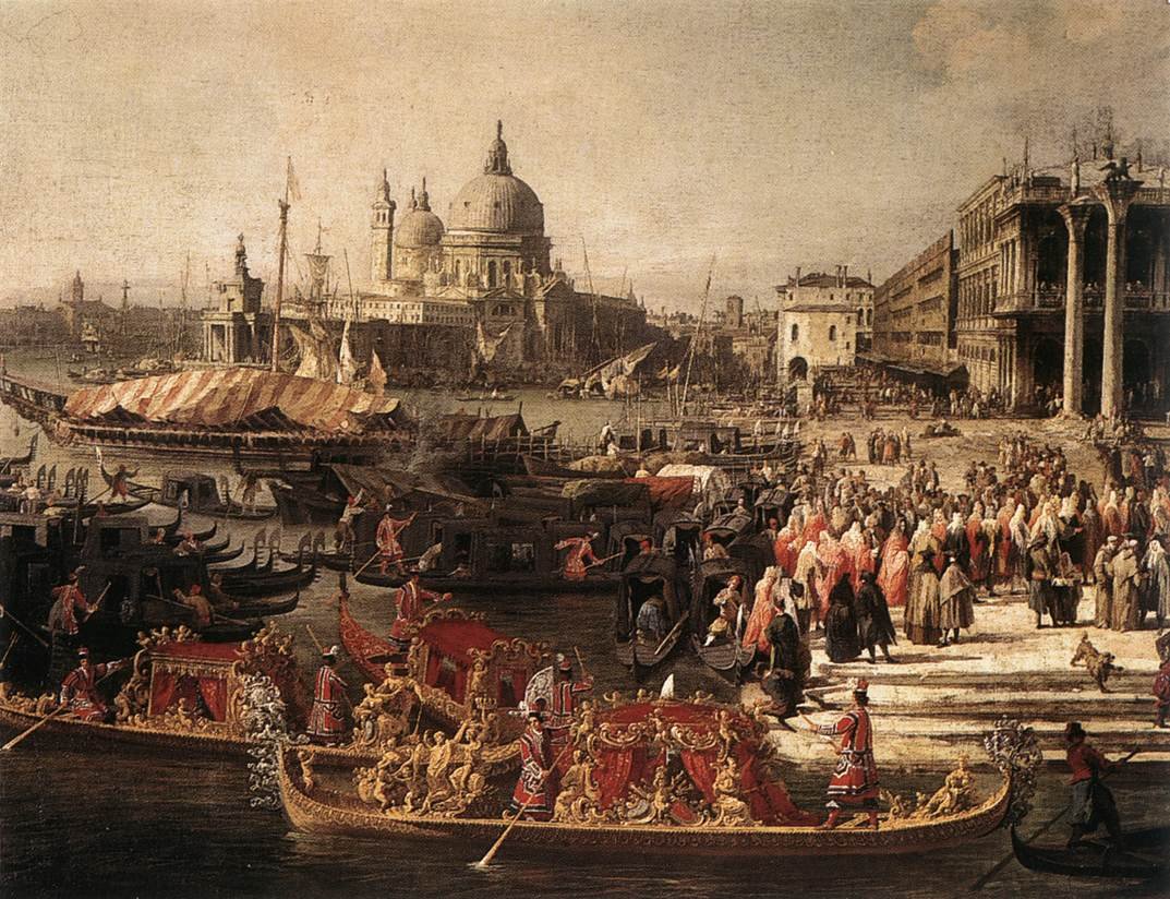 抵达法国驻威尼斯大使 作者 乔瓦尼·安东尼奥运河（Canaletto）