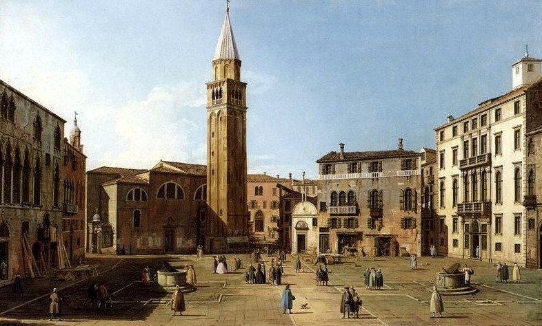Campo SantAngelo在威尼斯 作者 乔瓦尼·安东尼奥运河（Canaletto）