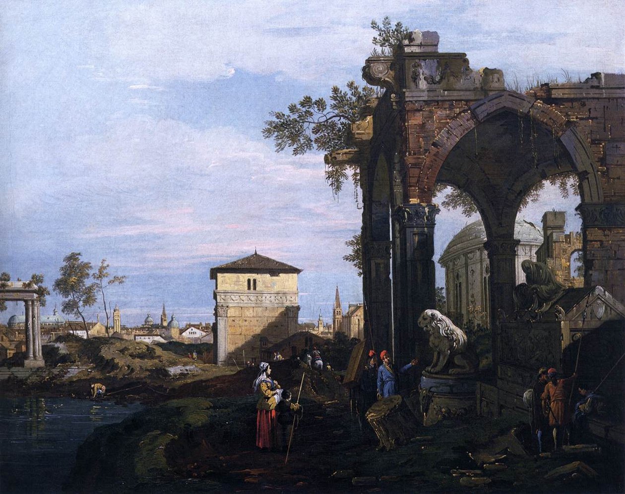 Capriccio与废墟和Porta Portello，帕多瓦 作者 乔瓦尼·安东尼奥运河（Canaletto）