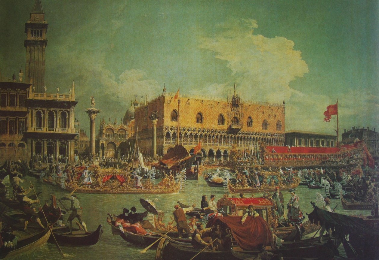 离开Bucentaure参与海上活动 作者 乔瓦尼·安东尼奥运河（Canaletto）