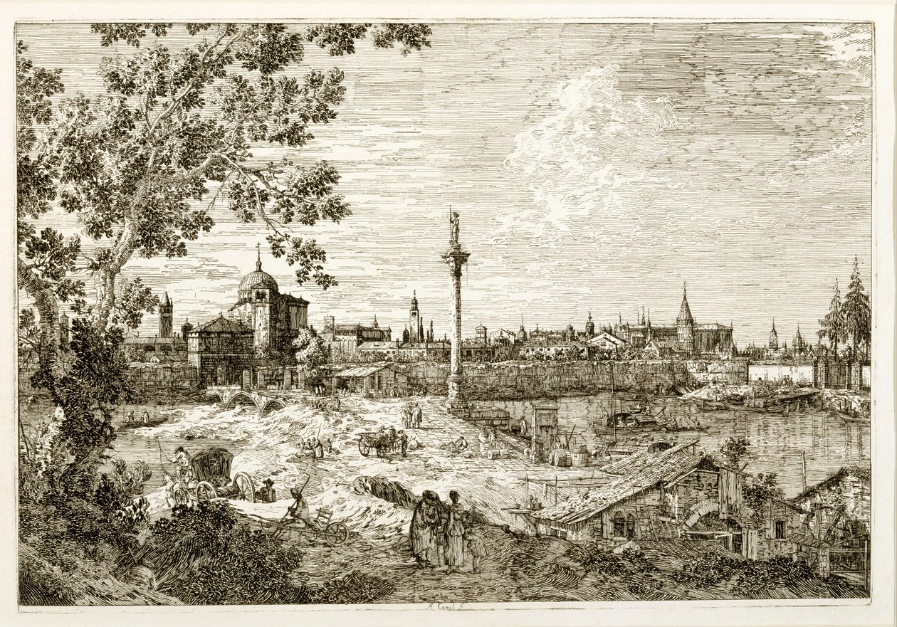 帕多瓦的虚构视图 作者 乔瓦尼·安东尼奥运河（Canaletto）