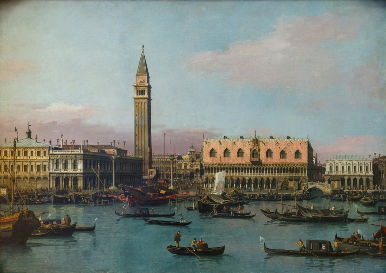 Piazzetta und Riva degli Schiavoni 作者 乔瓦尼·安东尼奥运河（Canaletto）