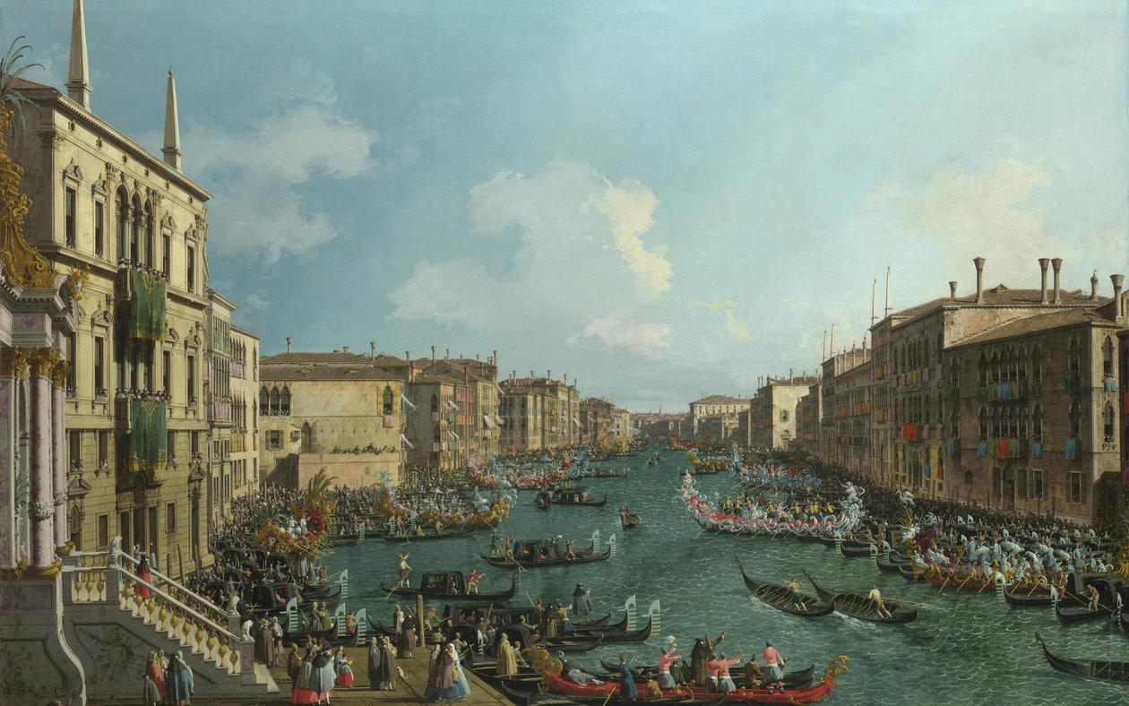在Canale Grande举行的帆船赛 作者 乔瓦尼·安东尼奥运河（Canaletto）