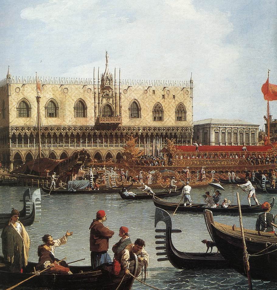 在阿森松日回归Bucentoro到Molo（详情） 作者 乔瓦尼·安东尼奥运河（Canaletto）