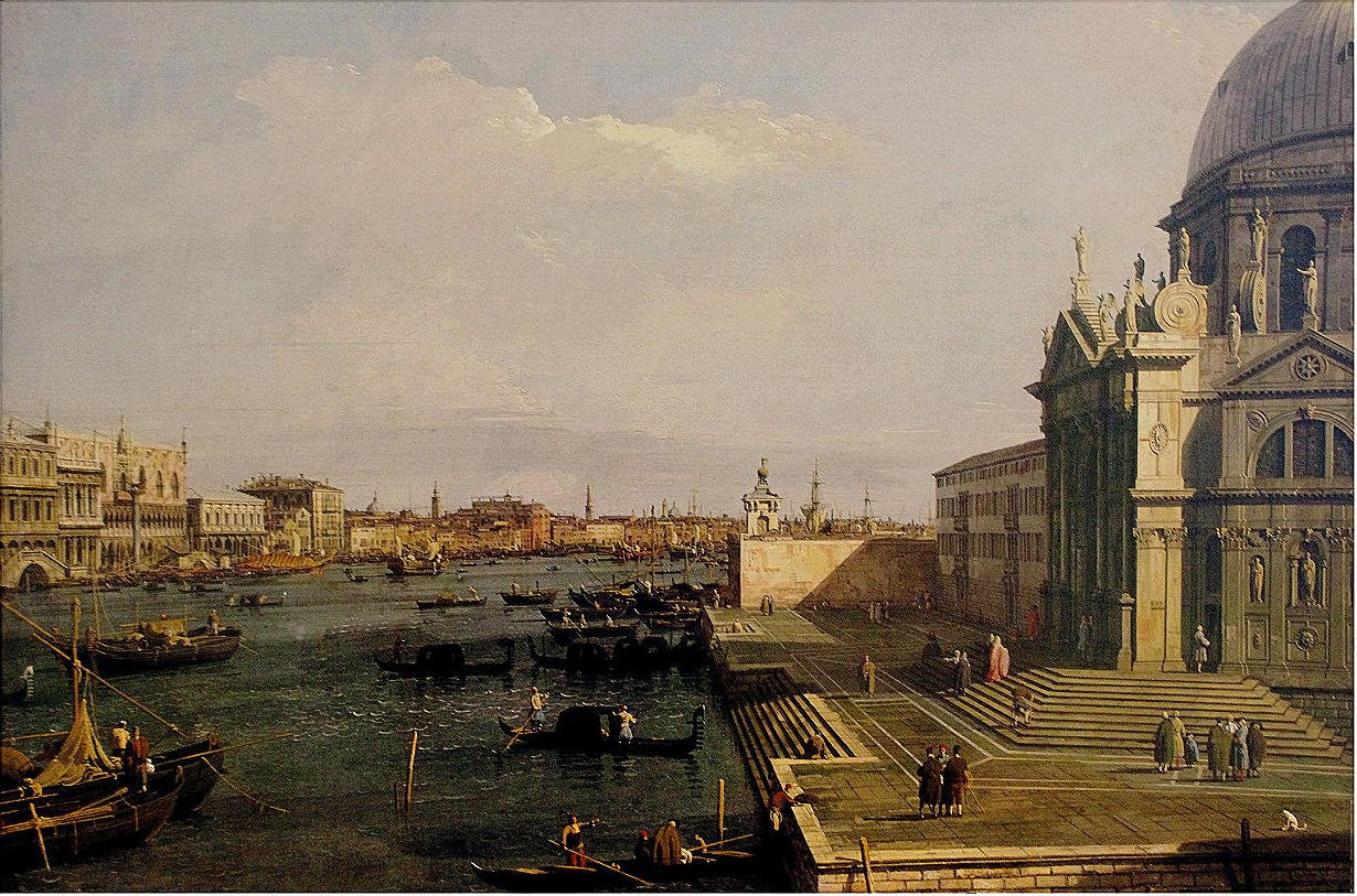 在致敬教堂的大运河 作者 乔瓦尼·安东尼奥运河（Canaletto）
