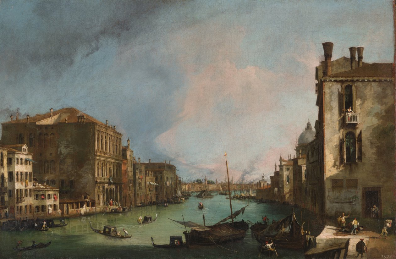威尼斯大运河与Palazzo Corner Canale Grande 作者 乔瓦尼·安东尼奥运河（Canaletto）
