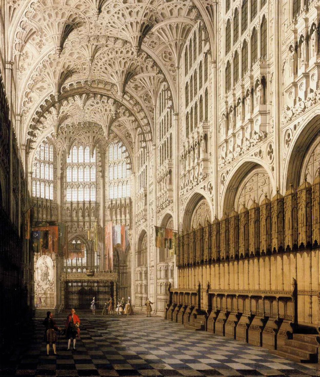 亨利七世教堂的内部在威斯敏斯特Abbey.JPG 作者 乔瓦尼·安东尼奥运河（Canaletto）